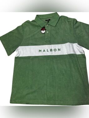 NWT Malbon Golf  Clearwater French Terry Golf Polo XXL Green